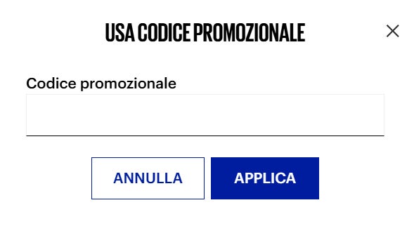dove inserire un codice sconto inter store