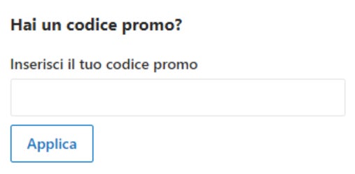 incolla qui il codice sconto booking