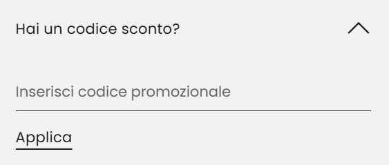 inserire un codice sconto tezenis